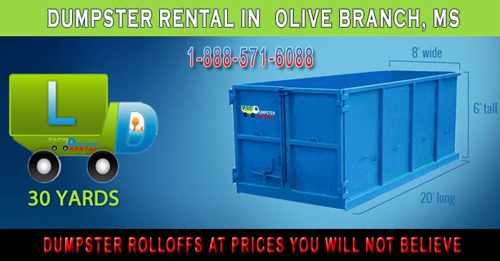 Dumpster Rolloffs at Prices You Will Not Believe in Olive Branch Mississippi